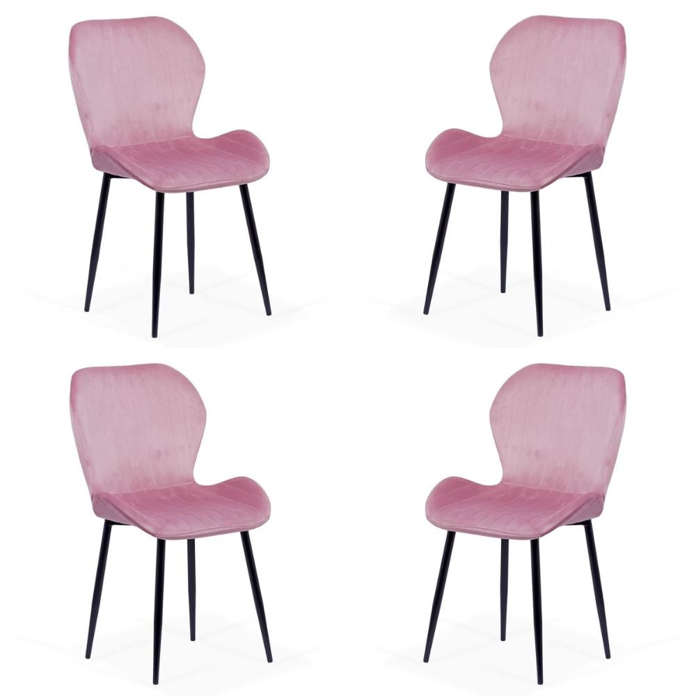 Scaun bucatarie-living din catifea in 3 culori-BUC248U-roz